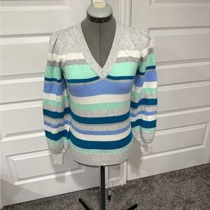 Loft striped V-neck sweater